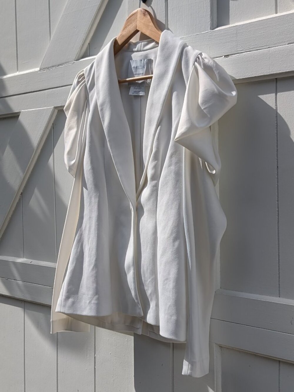 BHLDN Carly Cushnie Ivory Split Sleeve Cap Sleeve Blazer Jacket US 8